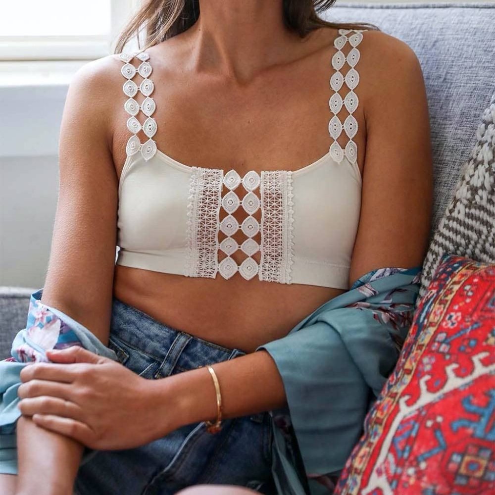 Boho Eye Lace Applique Bralette